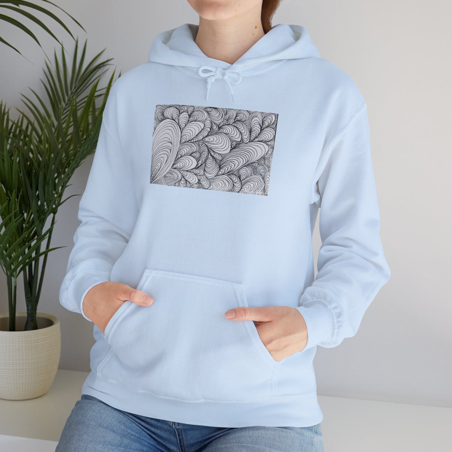 Unisex Heavy Blend™ Original Rough Artwork Midsize Print Hooded Sweatshirt