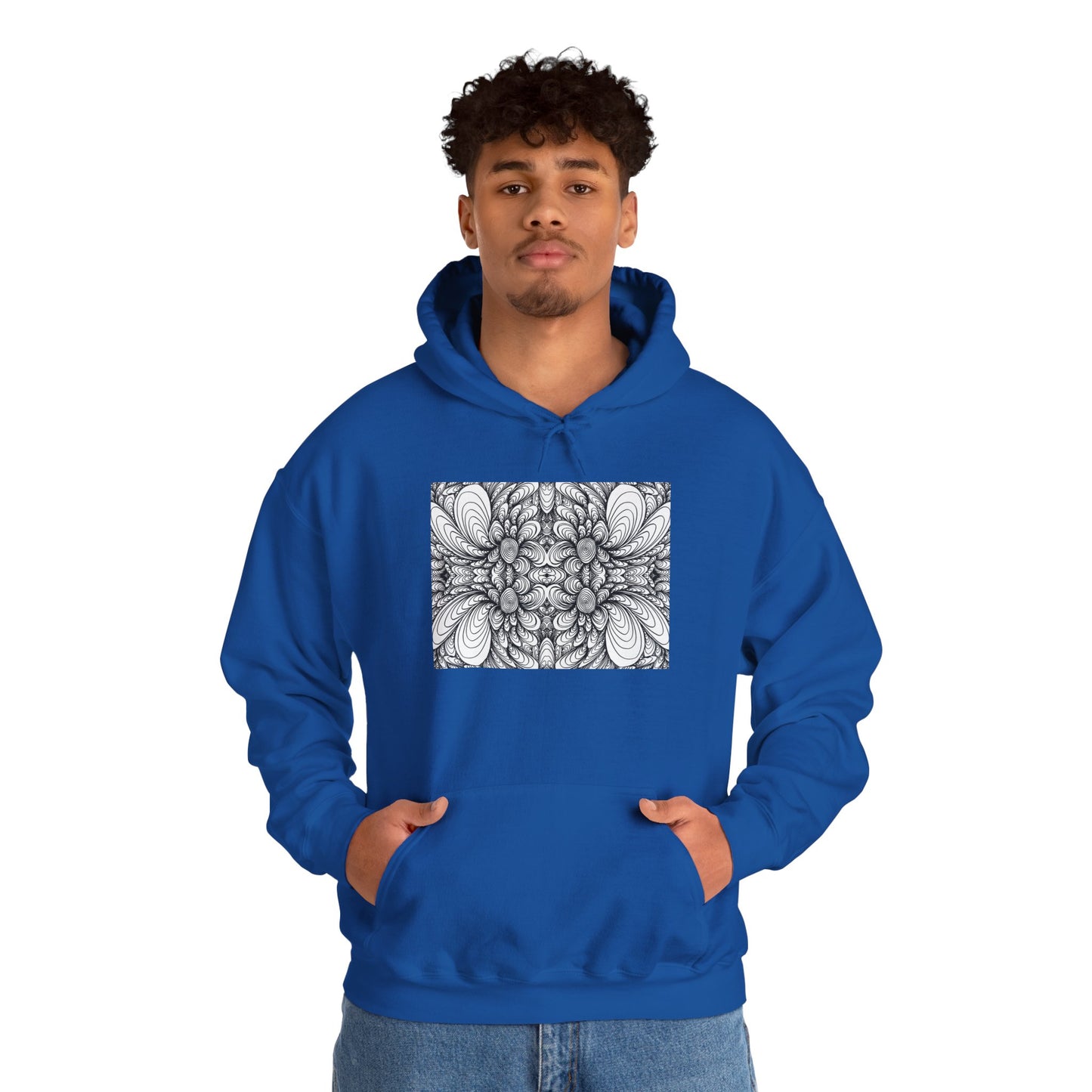 Unisex Heavy Blend™ Original Minimalist Healing Line Art Hooded Sweatshirt - Blooms