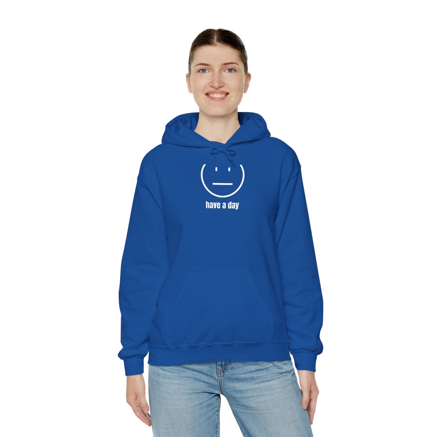 Unisex Heavy Blend™ Straight Face Have A Day Hooded Sweatshirt