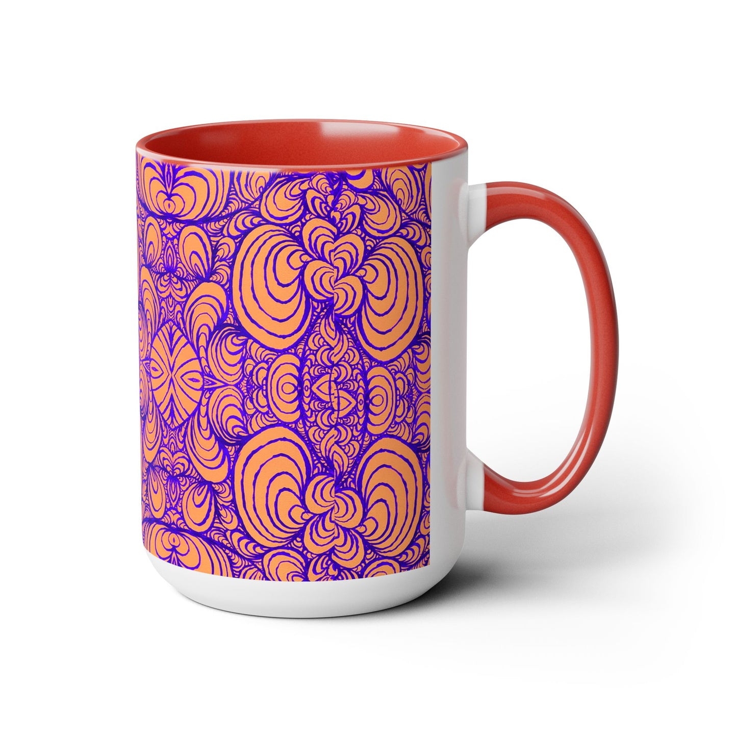 15oz Original Line Art Coffee Mug - Puzzle Panels 2 Color Pop Run