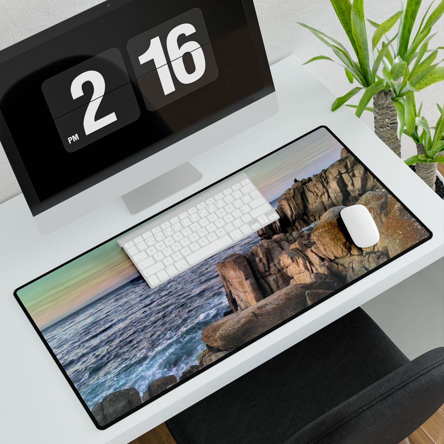 Lovers Cove, Scenic Ocean View, Monterey Ca Desk Mat