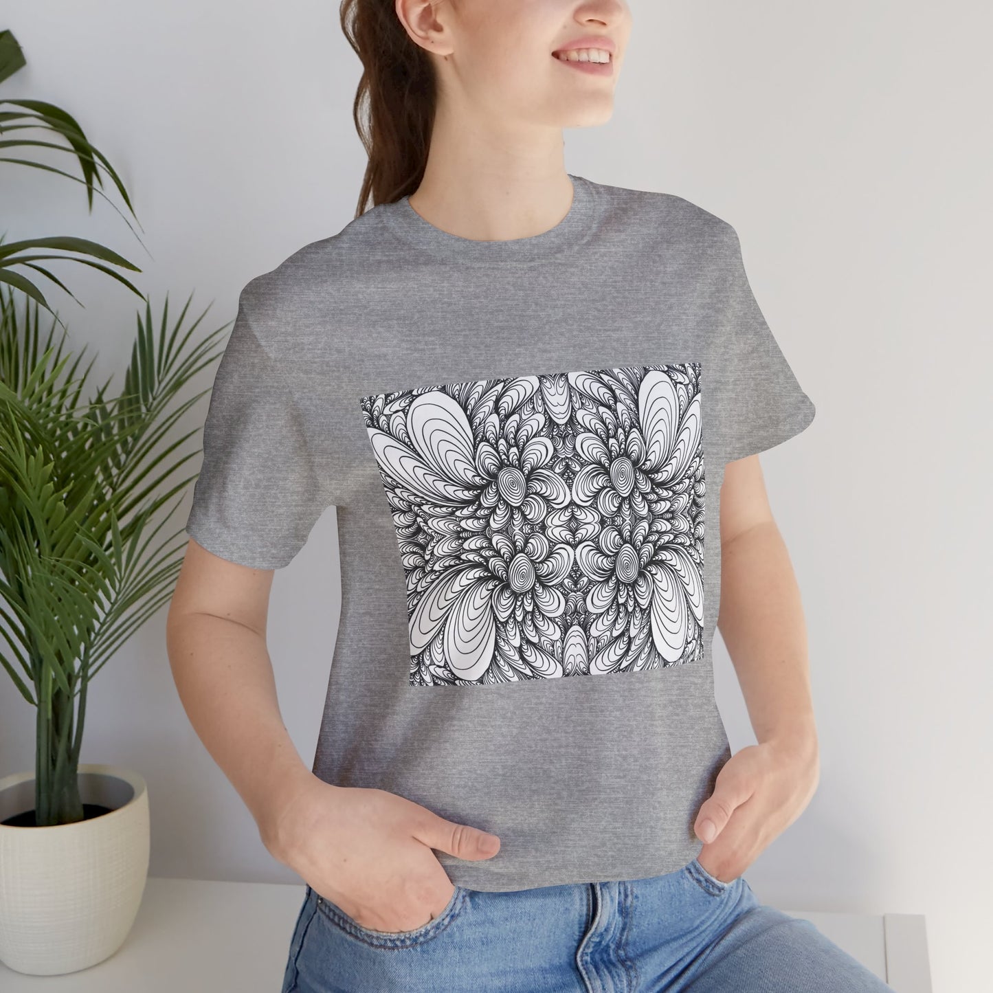 Unisex Original Line Art T-Shirt -Blooms