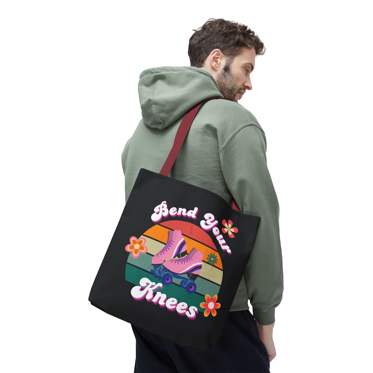 Unisex Retro Vibes Bend Your Knees Skate Day Tote Bag