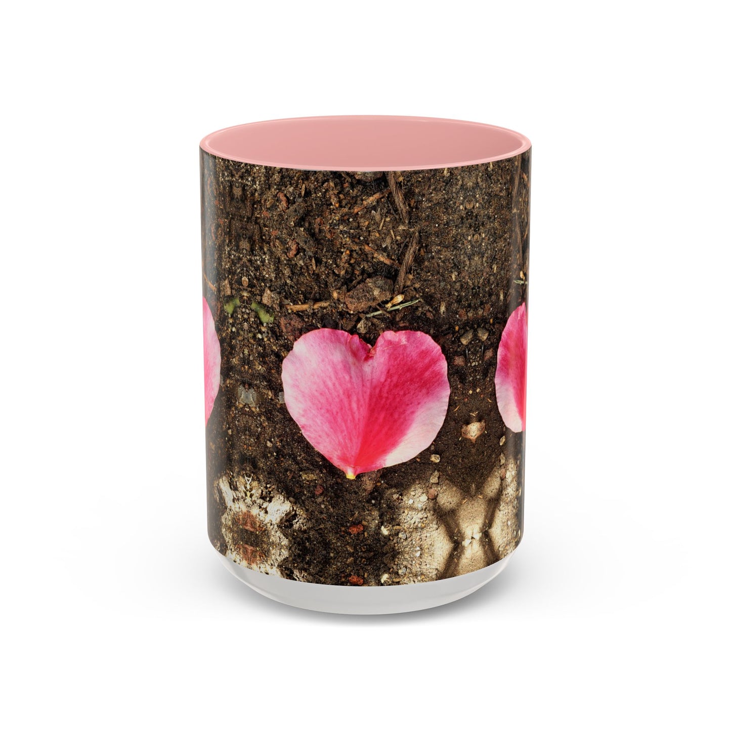 11oz/15oz Garden Themed Double Delight Heart Shaped Rose Petal Coffee Mug