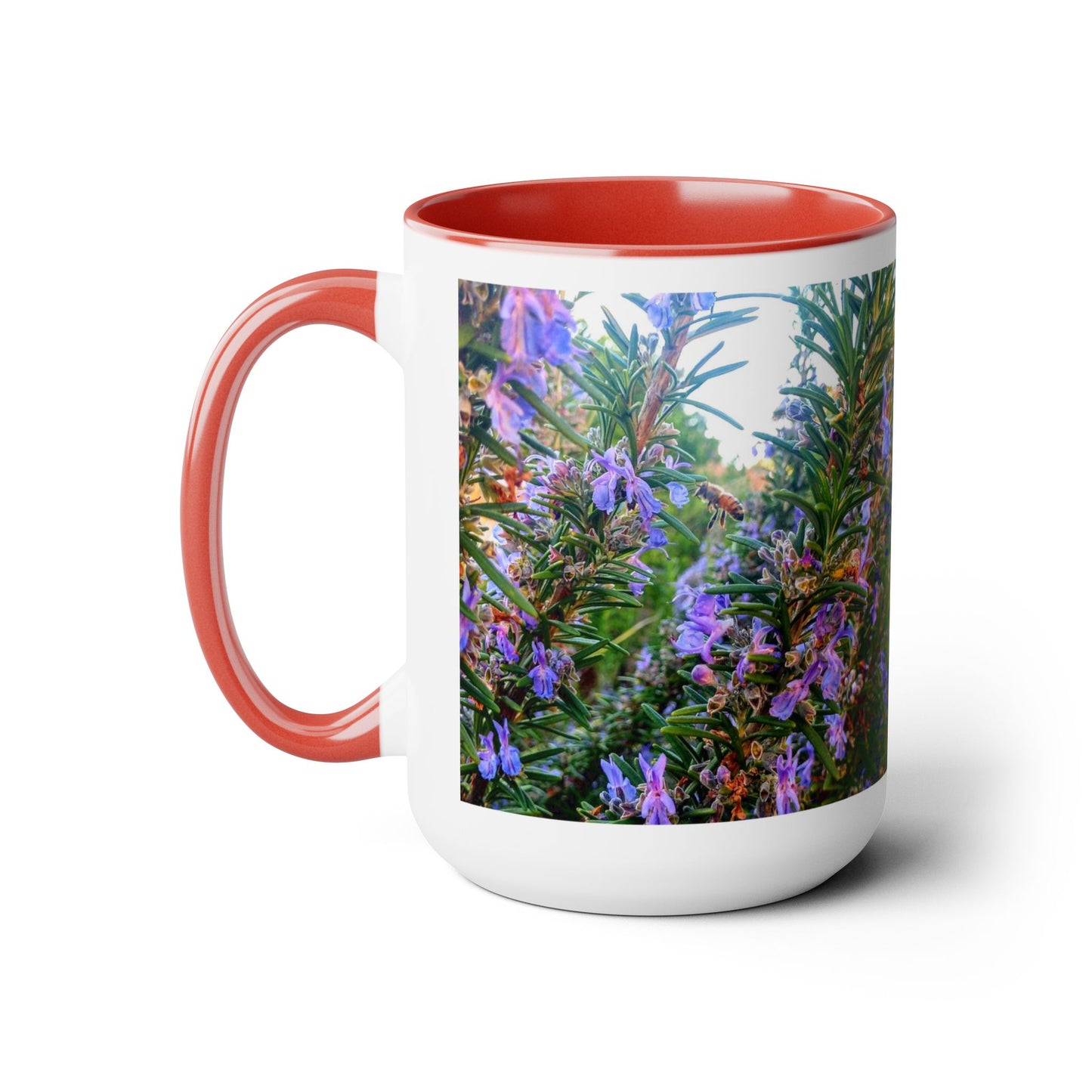 15oz Garden Themed Rosemary and Bee Pollinator Coffee Mug