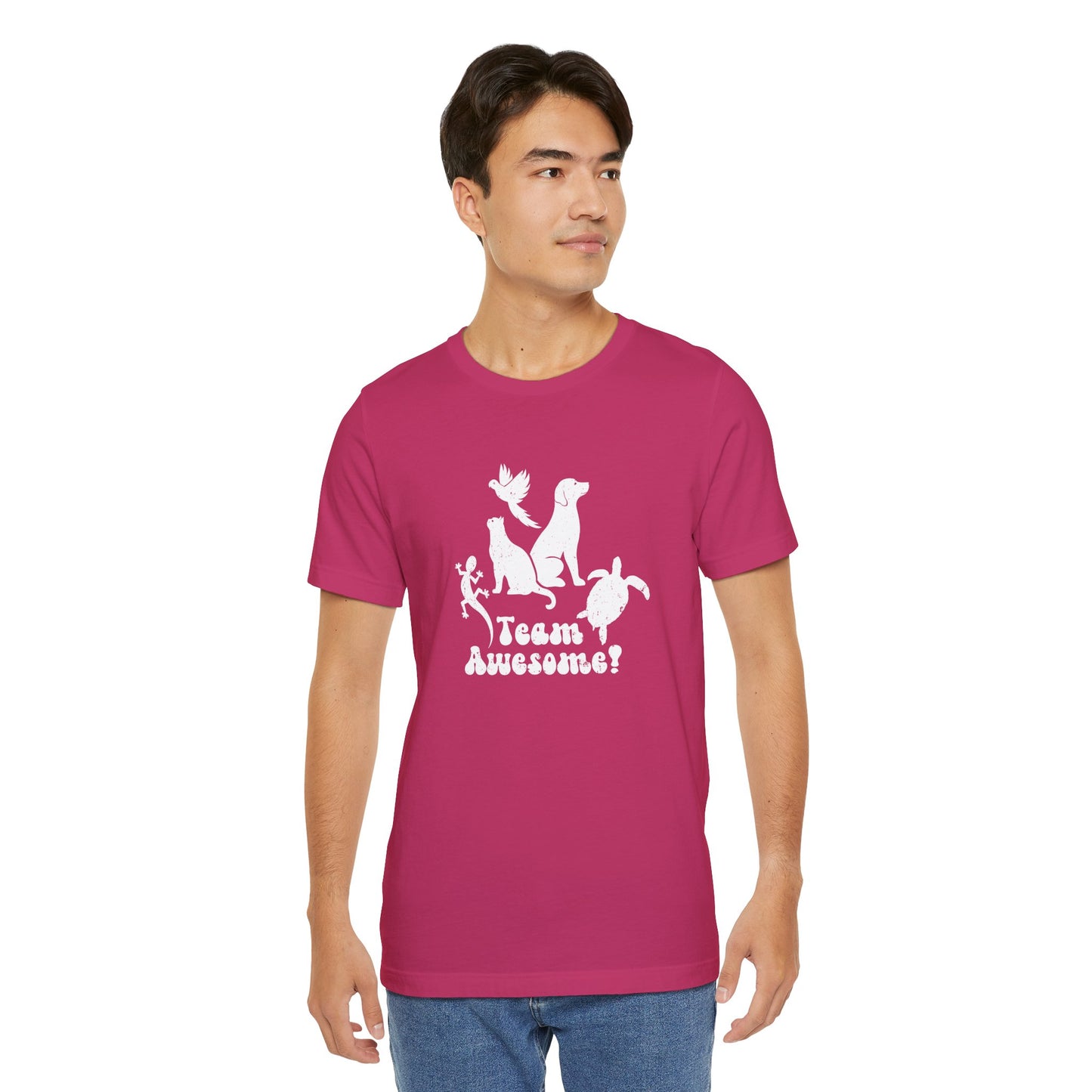 Unisex Animal Lover Lizard Cat Bird Dog Turtle Team Awesome T-Shirt