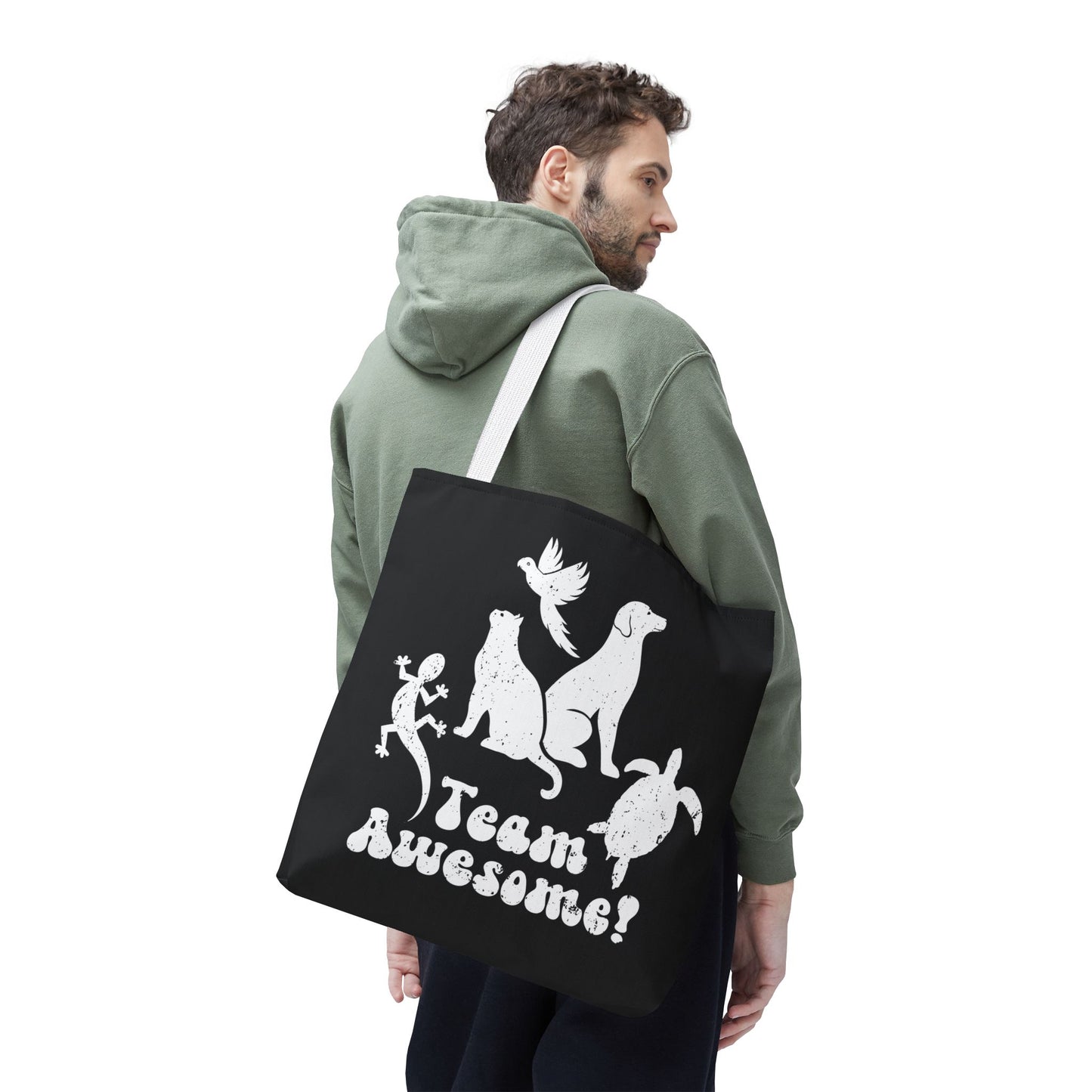 Unisex Animal Lover Lizard Cat Bird Dog Turtle Team Awesome Tote Bag