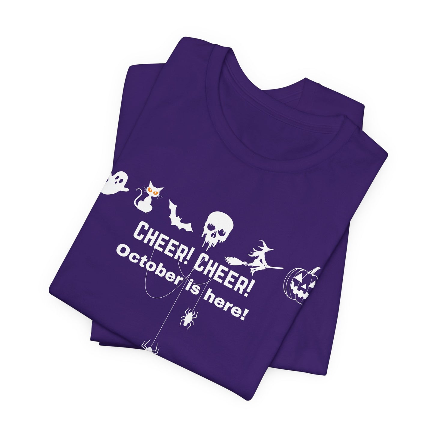 Unisex Halloween Themed Cheer Cheer October Is Here October Trick Or Treating T-Shirt