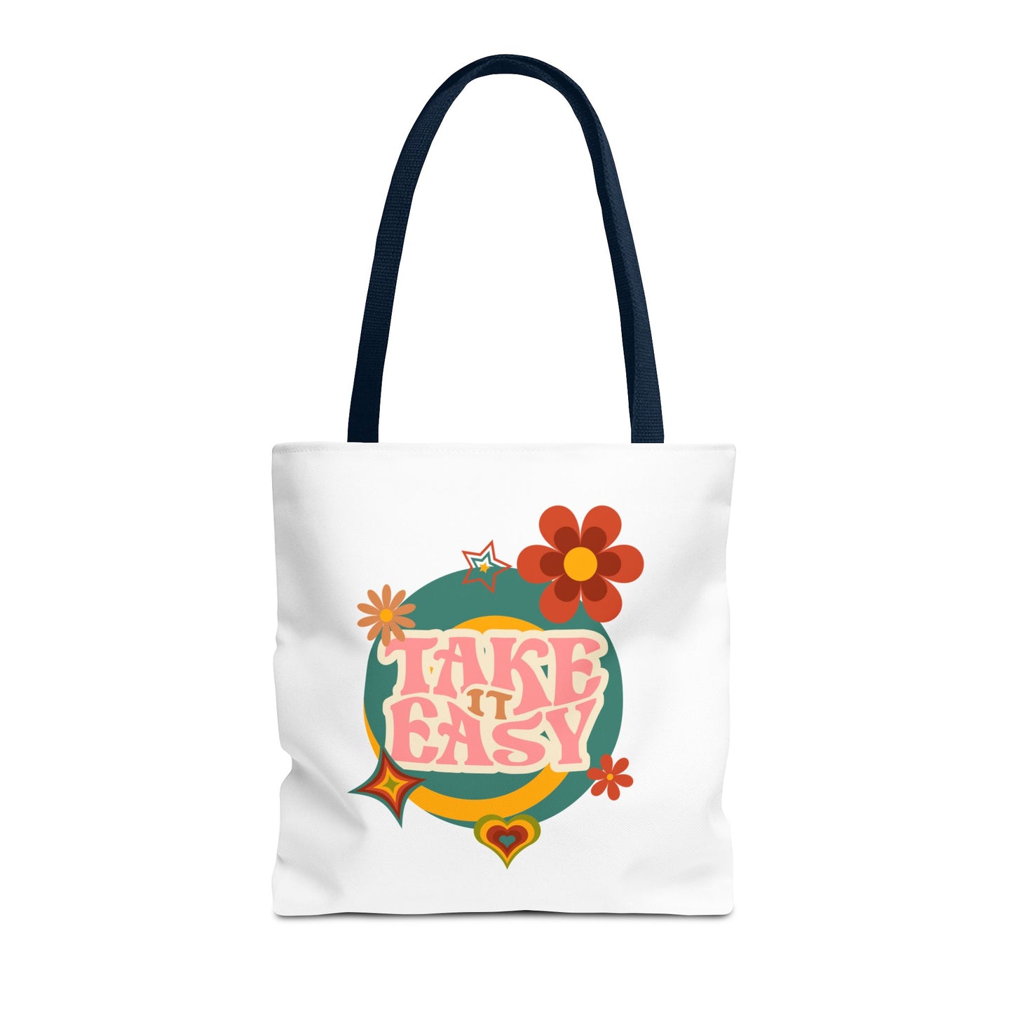 Unisex Retro Vibes Take It Easy Reusable Grocery Tote Bag