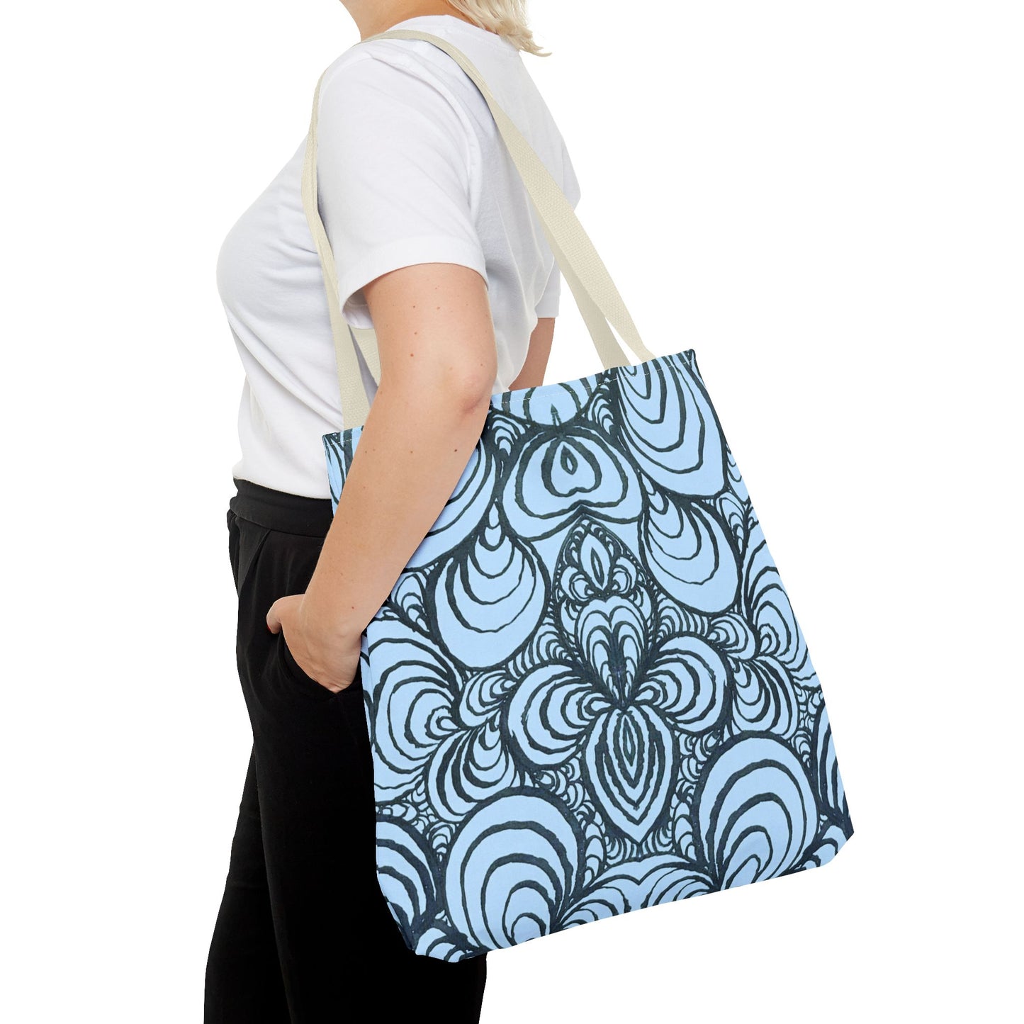 Unisex Original Line Art - All Over Print Tote Bag - Puzzle Panels 1 Color Pop Polar