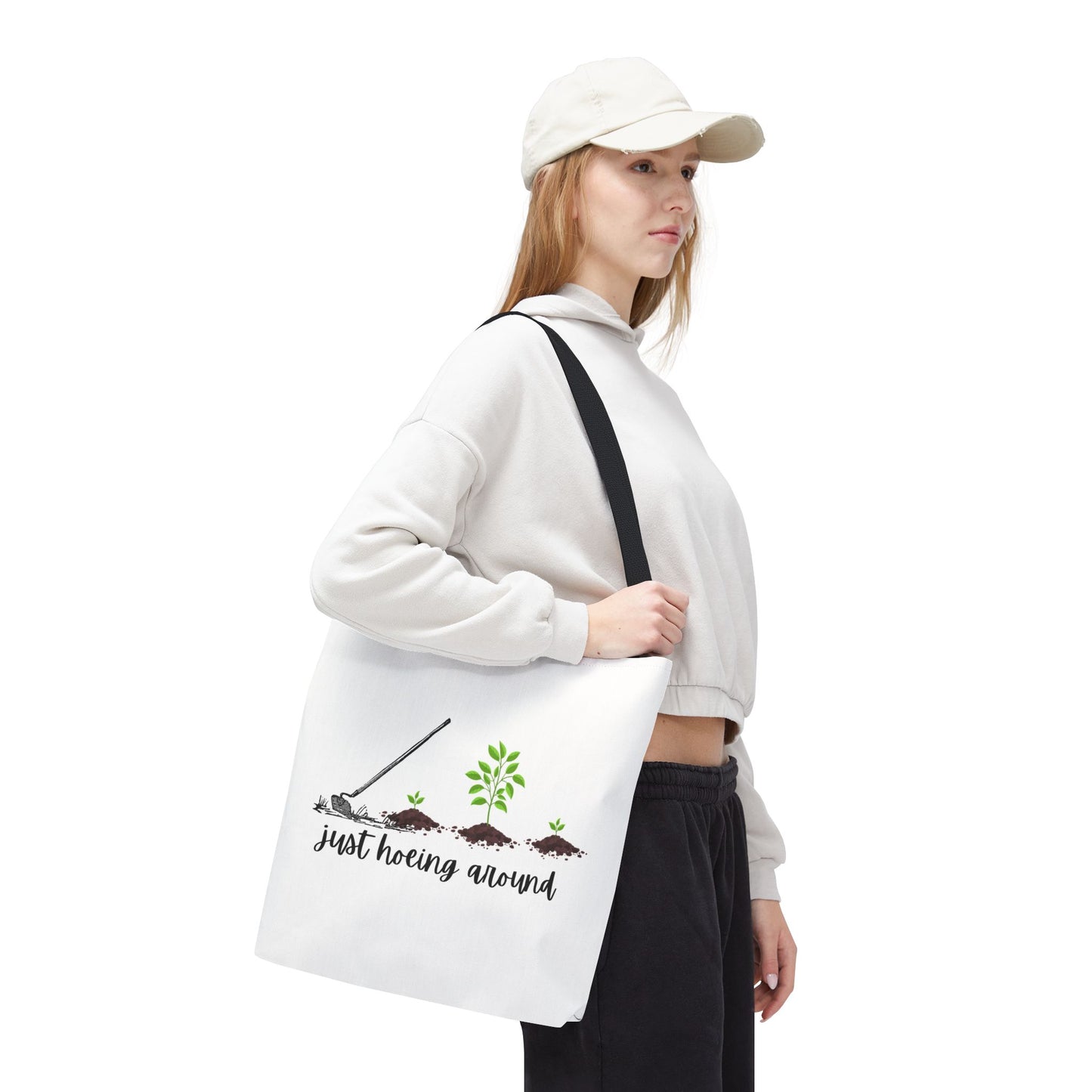 Unisex Just Hoeing Around Gardening Themed All Over Print Tote Bag