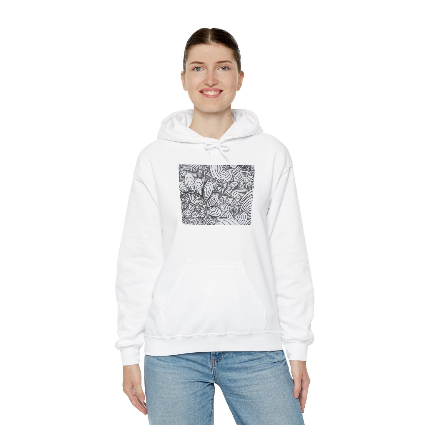 Unisex Heavy Blend™ Original Art Hooded Sweatshirt - Apricots Noir Mirage