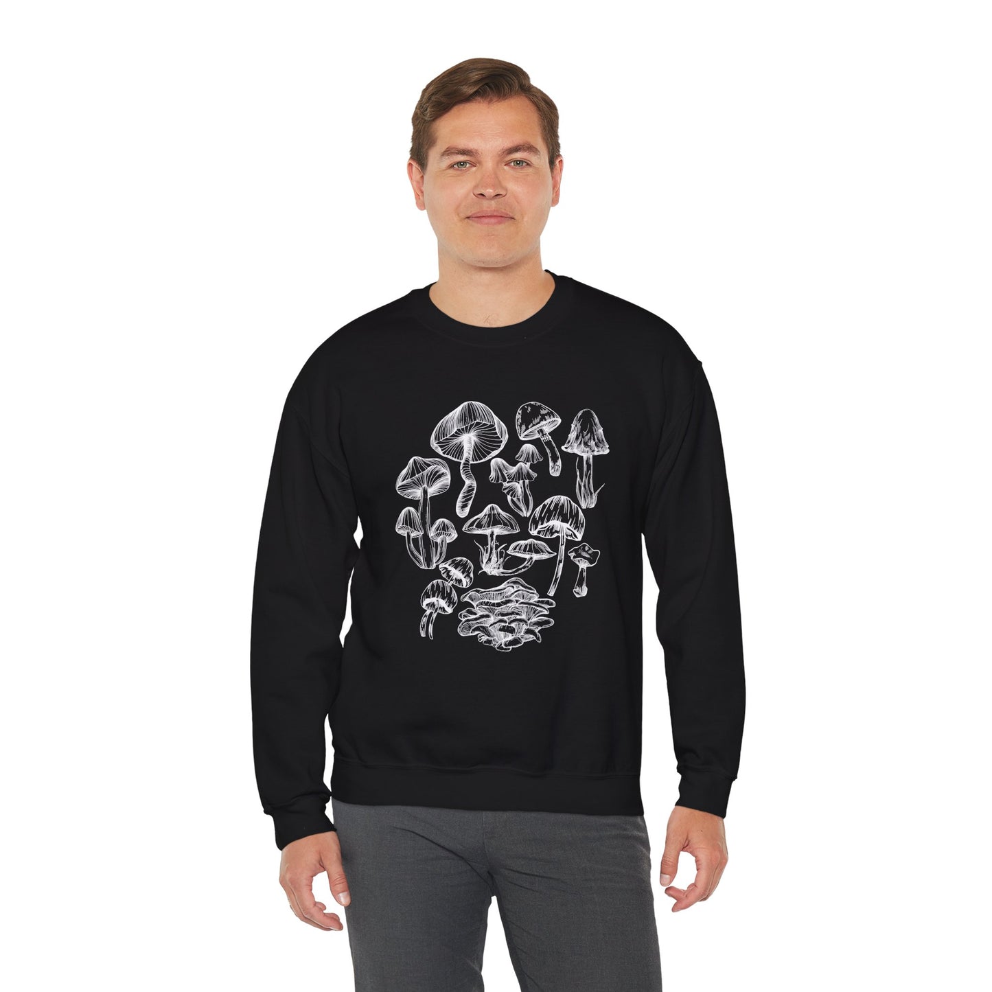 Unisex Mushroom Lover Fungi Print Toadstool Sweatshirt