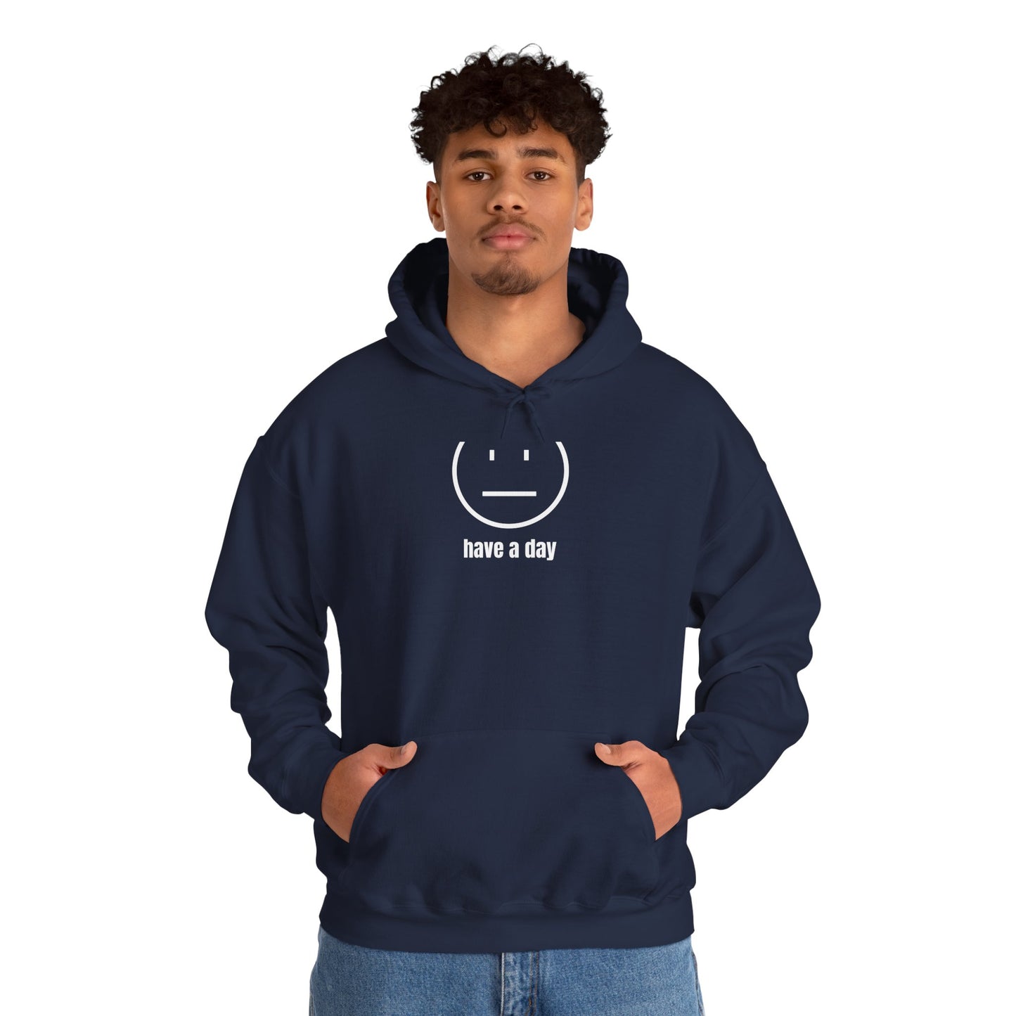 Unisex Heavy Blend™ Straight Face Have A Day Hooded Sweatshirt