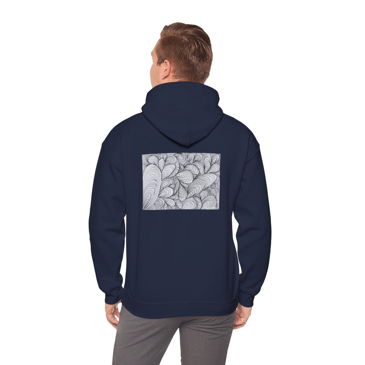 Unisex Heavy Blend™ Original Rough Artwork Midsize Print Hooded Sweatshirt