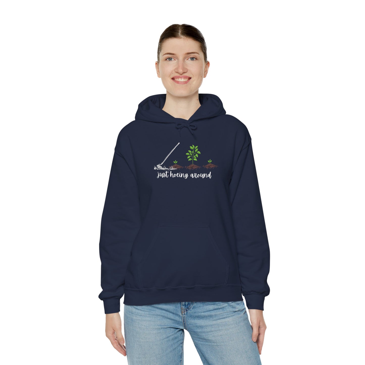 Unisex Heavy Blend™ Just Hoeing Around Gardening Hooded Sweatshirt
