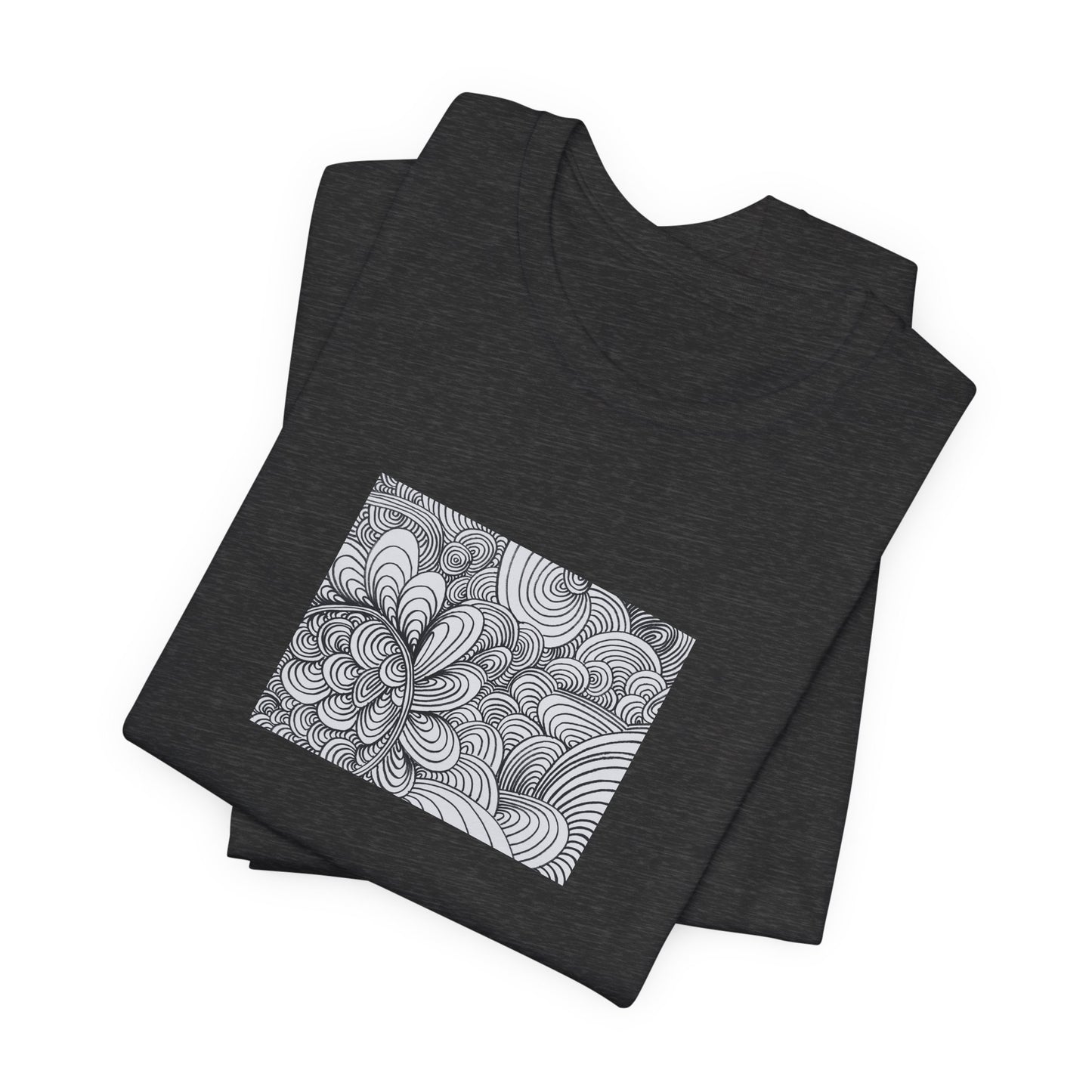 Unisex Original Healing Mesmerizing Line Art T-Shirt - Apricots Noir