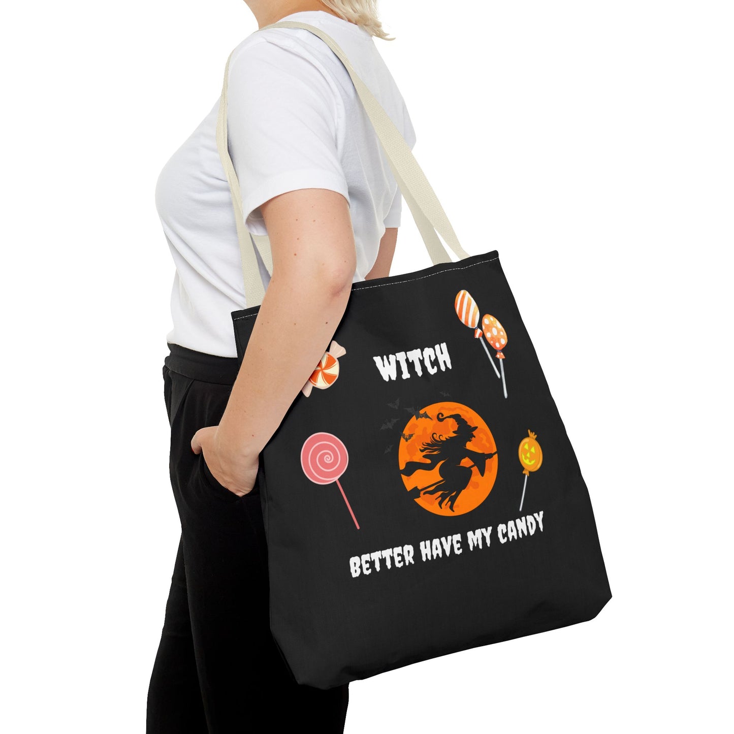 Halloween Tote Bag Gift for Spooky Season Trick or Treating Candy Bag Fall Themed Reusable Lunch Tote