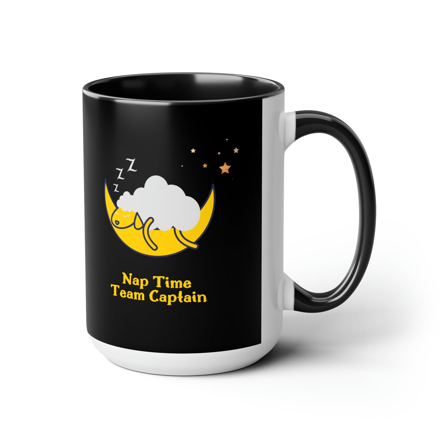 15oz two tone coffee mug - Nap time team captain mug