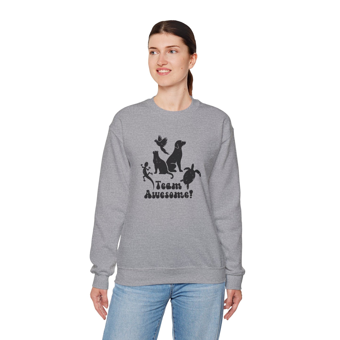 Unisex Animal Lover Lizard Cat Bird Dog Turtle Team Awesome Sweatshirt