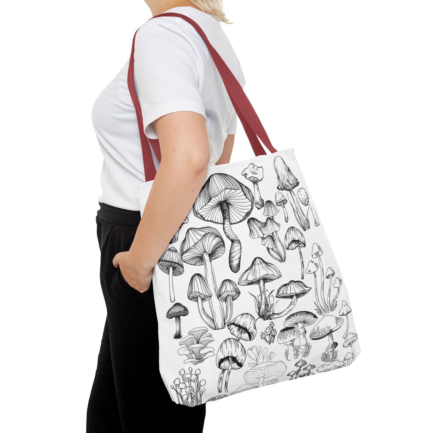 Unisex Mushroom Lover Fungi Print Toadstool Mycology Tote Bag