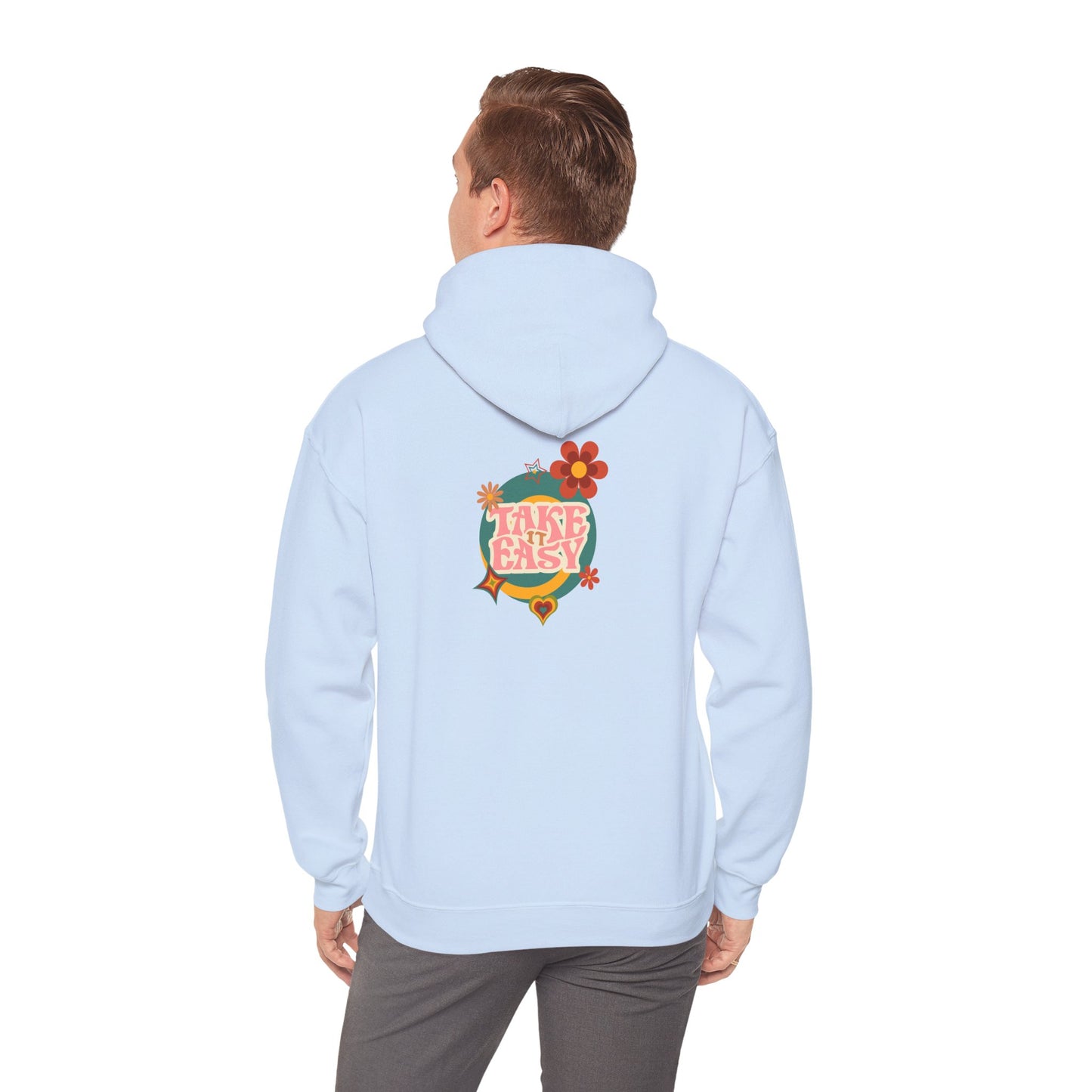 Unisex Heavy Blend™ Retro Vibes Take It Easy Hooded Sweatshirt