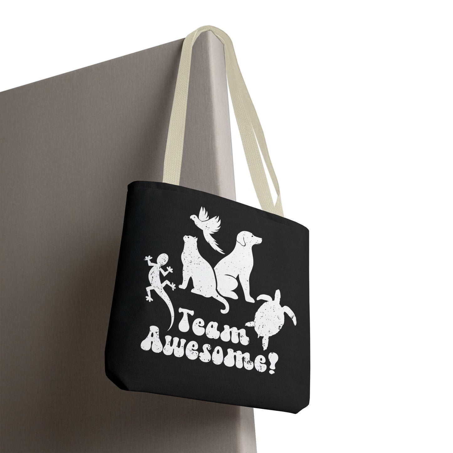 Unisex Animal Lover Lizard Cat Bird Dog Turtle Team Awesome Tote Bag