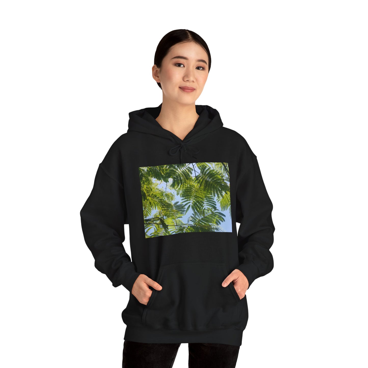 Unisex Heavy Blend™ Original Print Silk Canopy Crewneck Hooded Sweatshirt