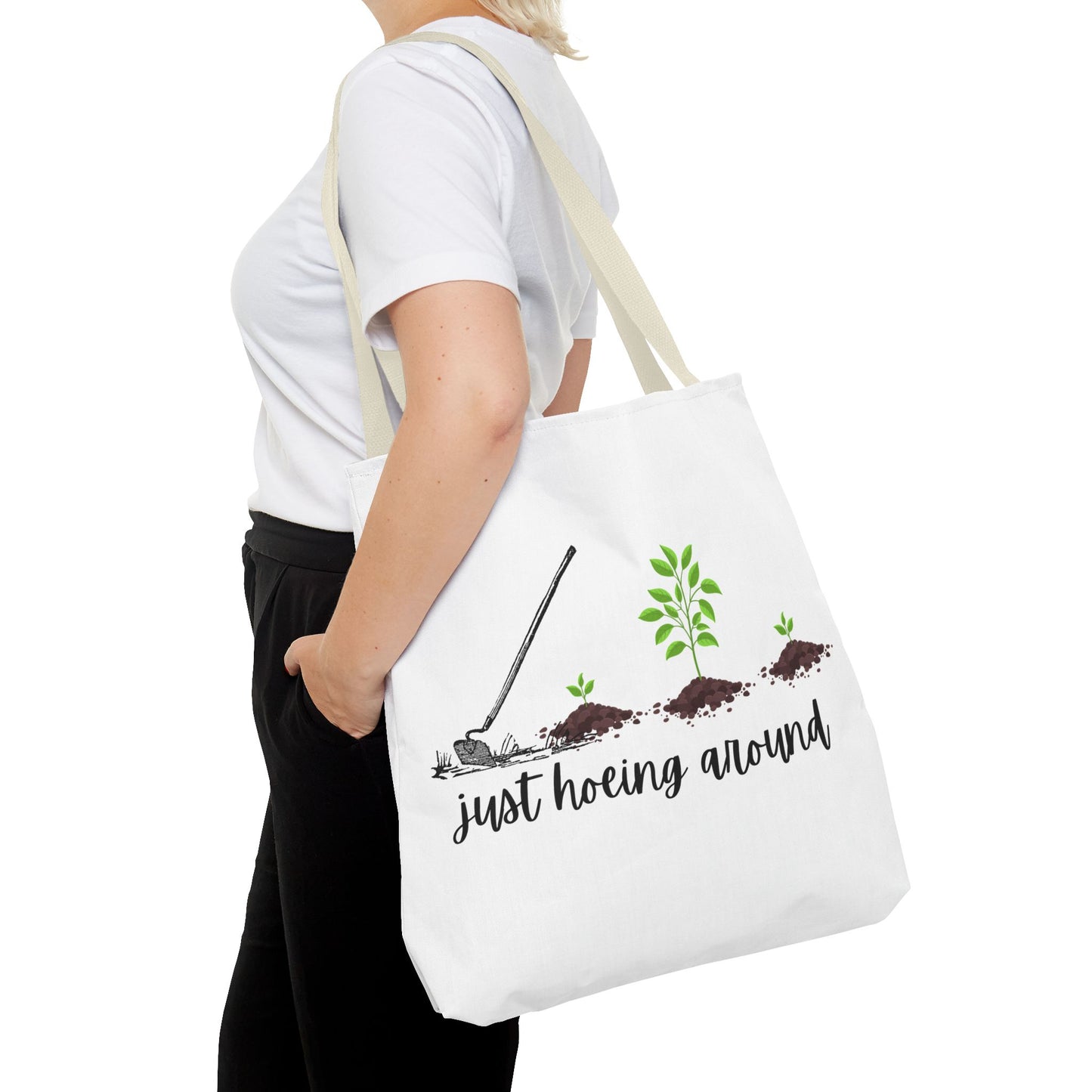 Unisex Just Hoeing Around Gardening Themed All Over Print Tote Bag