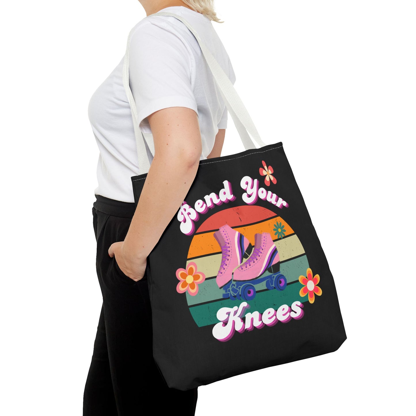 Unisex Retro Vibes Bend Your Knees Skate Day Tote Bag