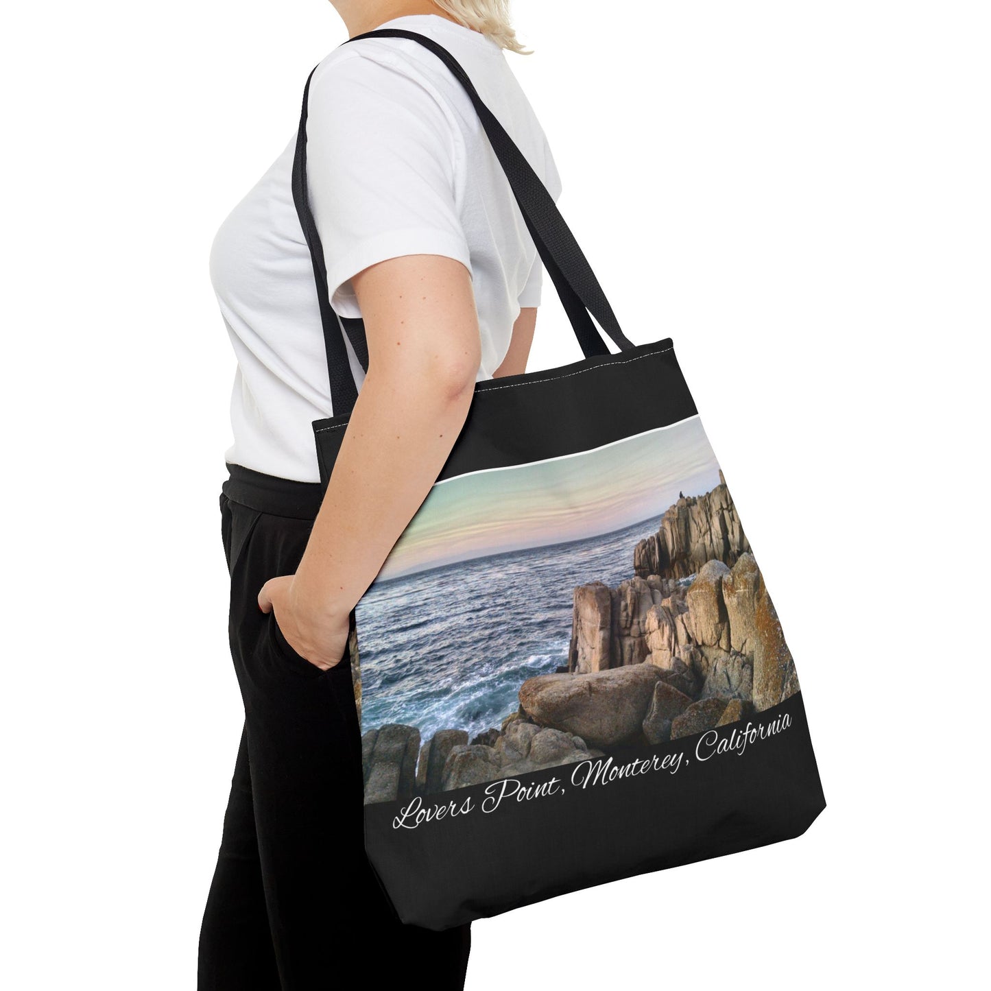 Unisex Travel Tote Bag Monterey California Scenic View Lovers Point Bay Area Keepsake Tote Bag Ocean View Nature Inspired Travel Gift Idea