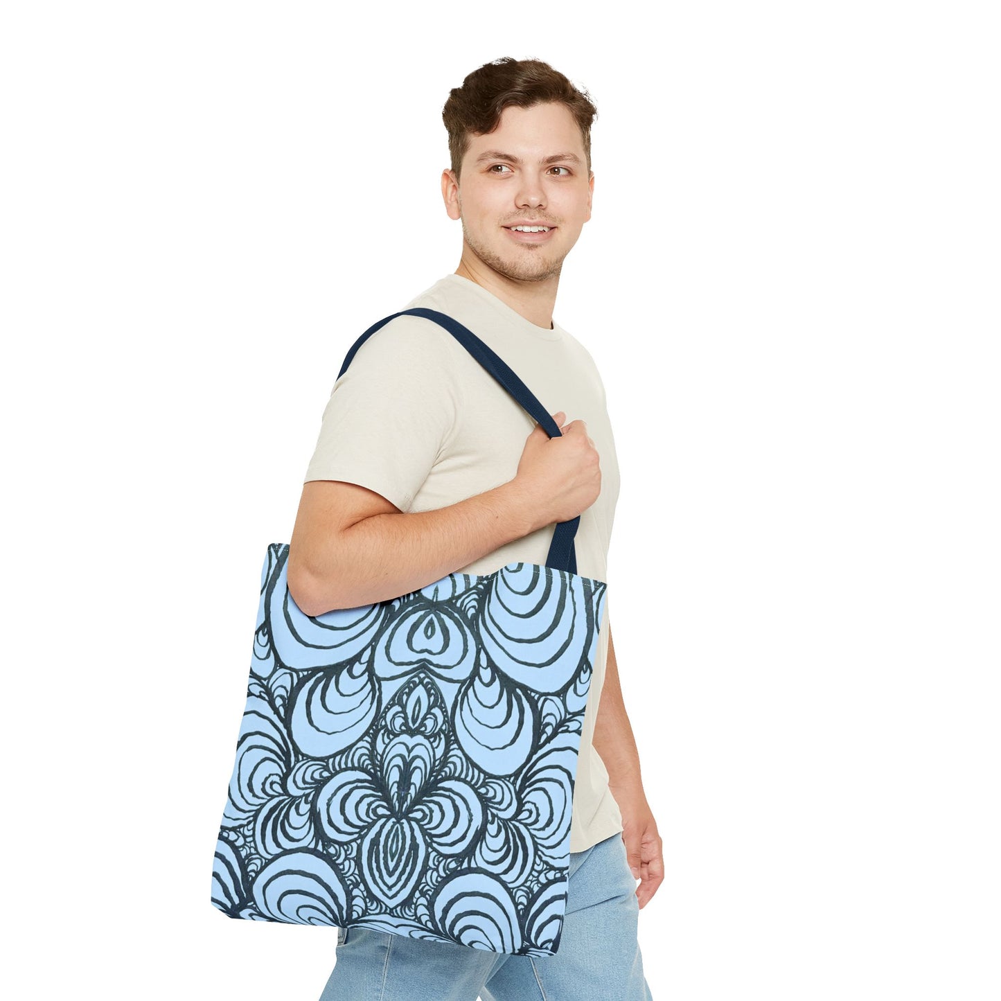 Unisex Original Line Art - All Over Print Tote Bag - Puzzle Panels 1 Color Pop Polar