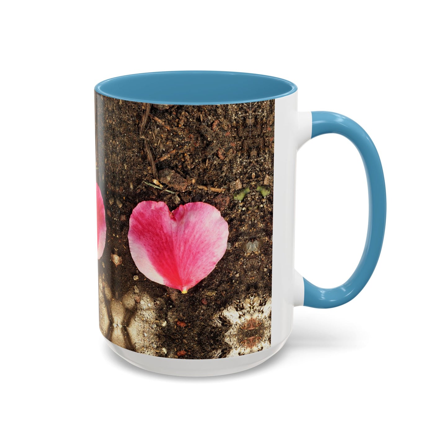 11oz/15oz Garden Themed Double Delight Heart Shaped Rose Petal Coffee Mug