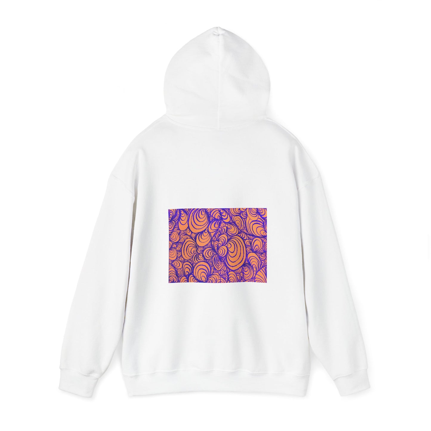 Unisex Heavy Blend™ Original Minimalist Line Art Hooded Sweatshirt - Puzzle Panels 1 Color Pop Run