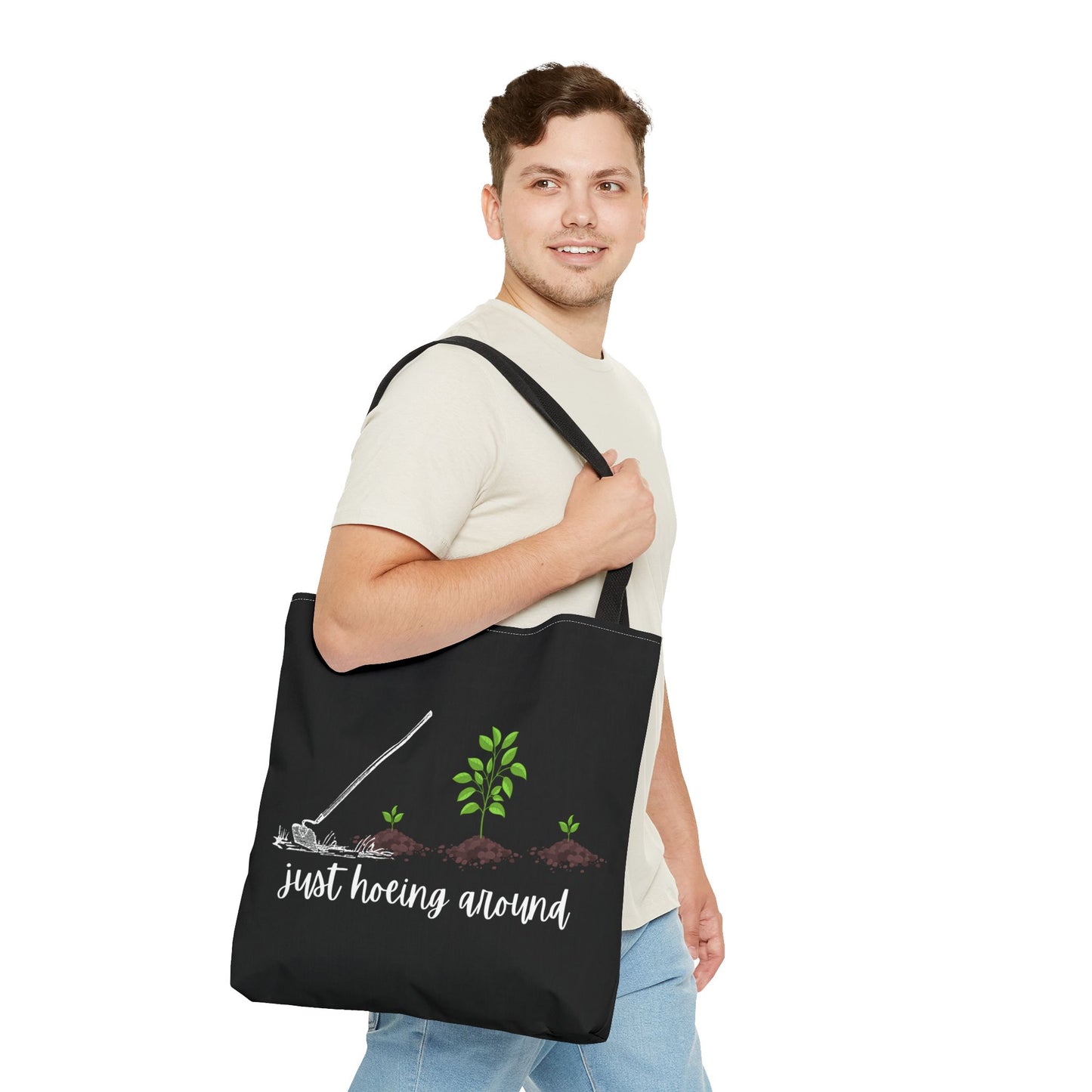 Unisex Just Hoeing Around Gardening Themed All Over Print Tote Bag