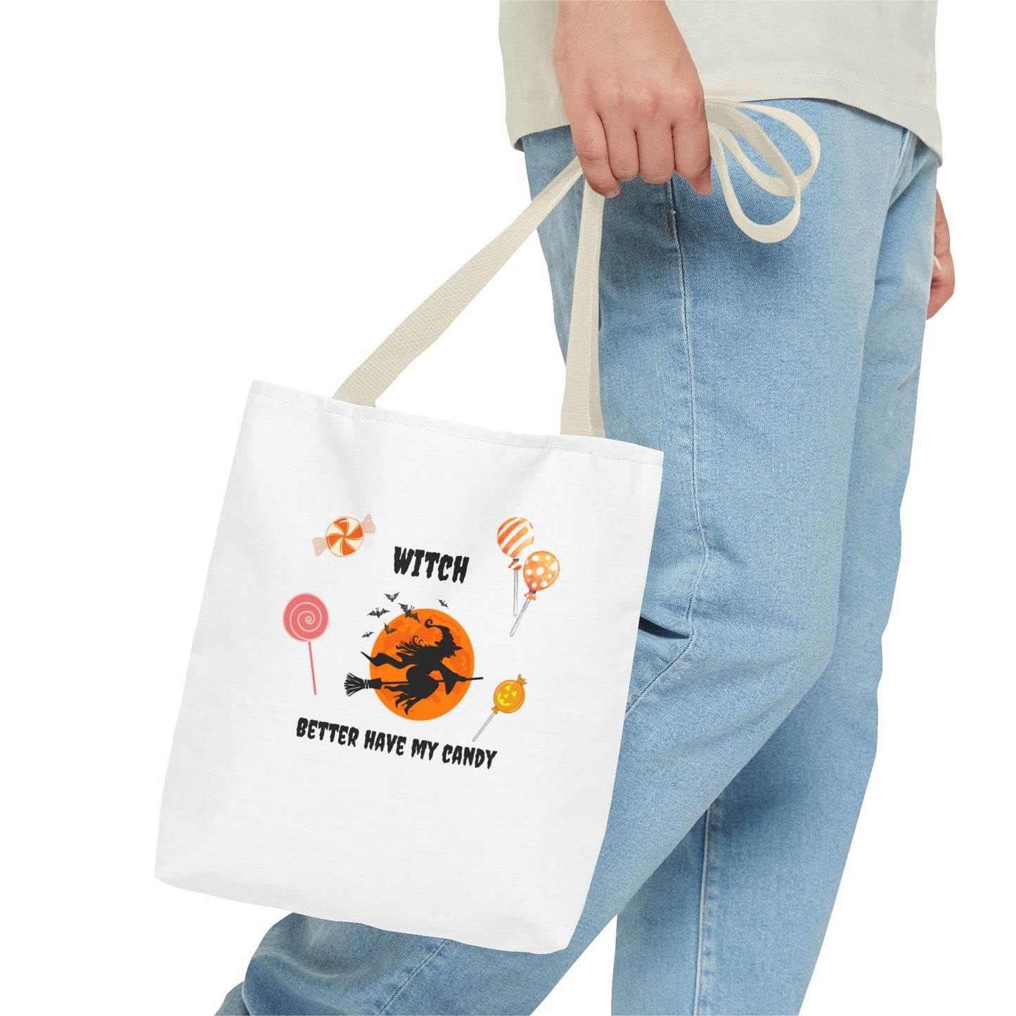 Halloween Tote Bag Spooky Season Trick or Treating Candy Bag Fall Themed Reusable Lunch Tote