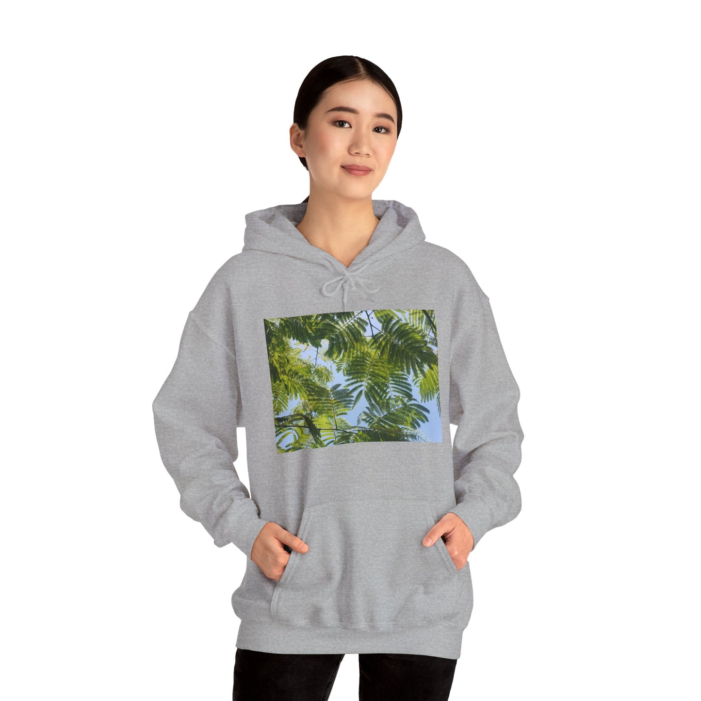 Unisex Heavy Blend™ Original Print Silk Canopy Crewneck Hooded Sweatshirt