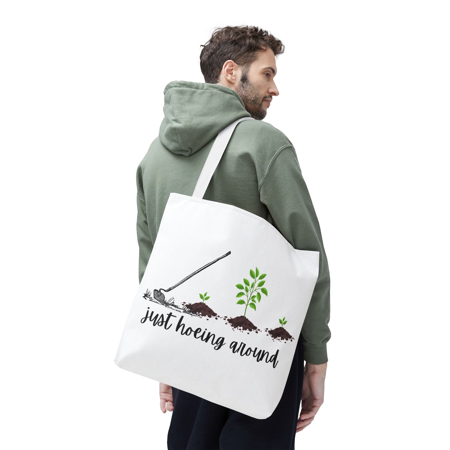 Unisex Just Hoeing Around Gardening Themed All Over Print Tote Bag