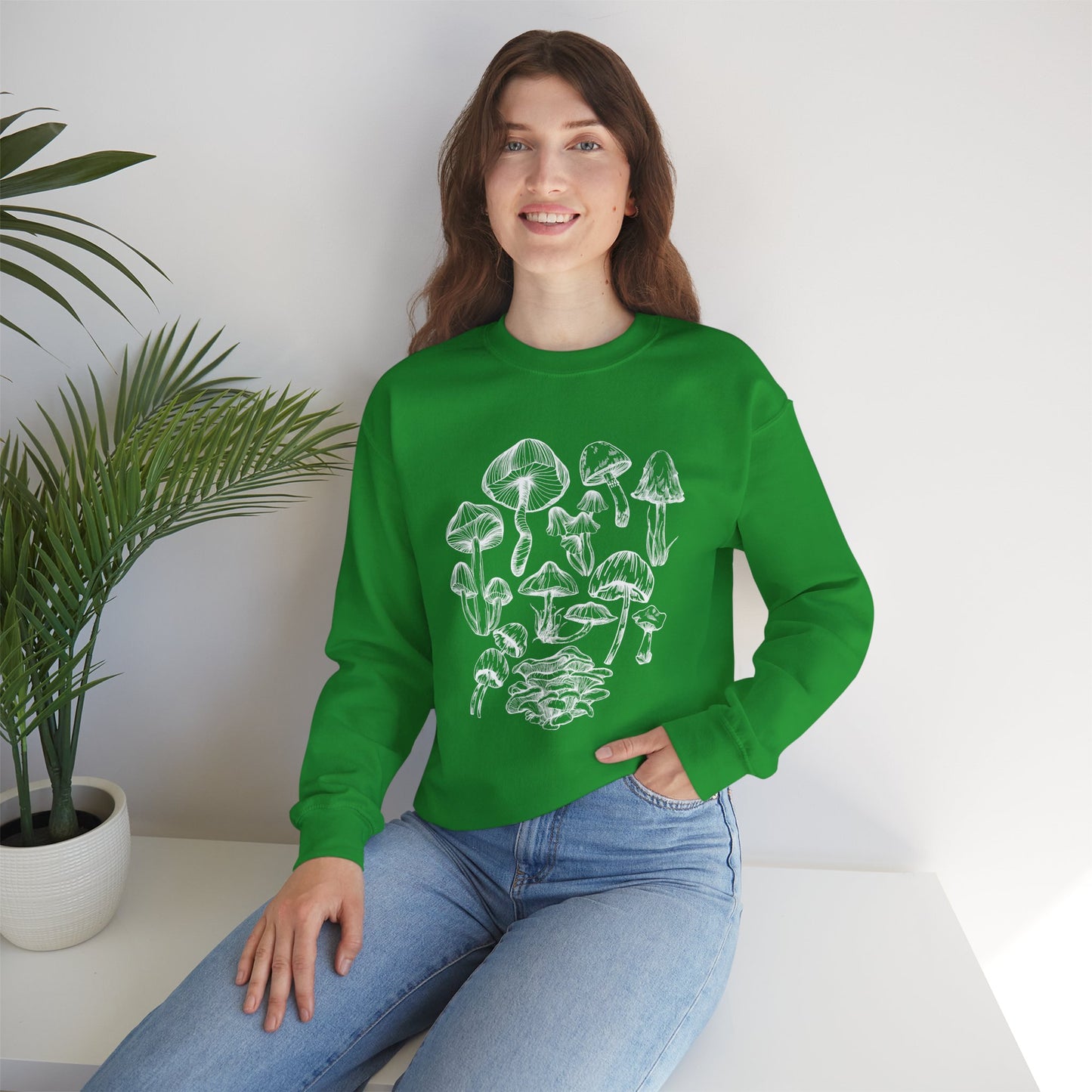 Unisex Mushroom Lover Fungi Print Toadstool Sweatshirt