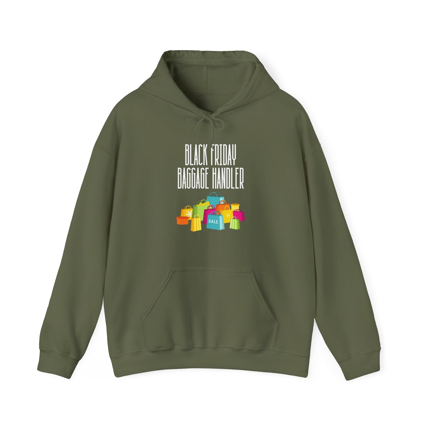 Unisex Heavy Blend™ Black Friday Christmas Sales Baggage Handler Shopping Sales Hooded Sweatshirt
