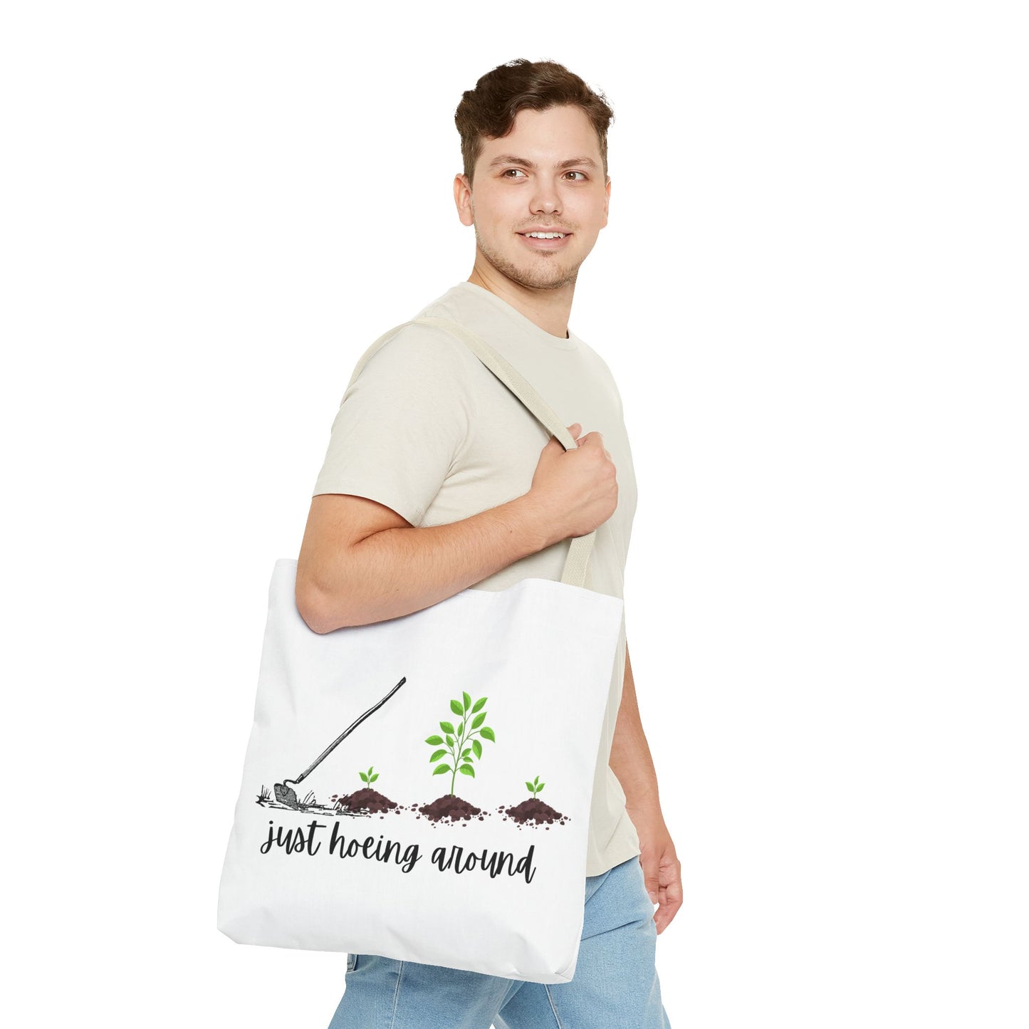 Unisex Just Hoeing Around Gardening Themed All Over Print Tote Bag