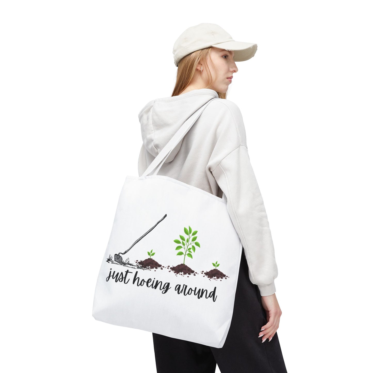 Unisex Just Hoeing Around Gardening Themed All Over Print Tote Bag