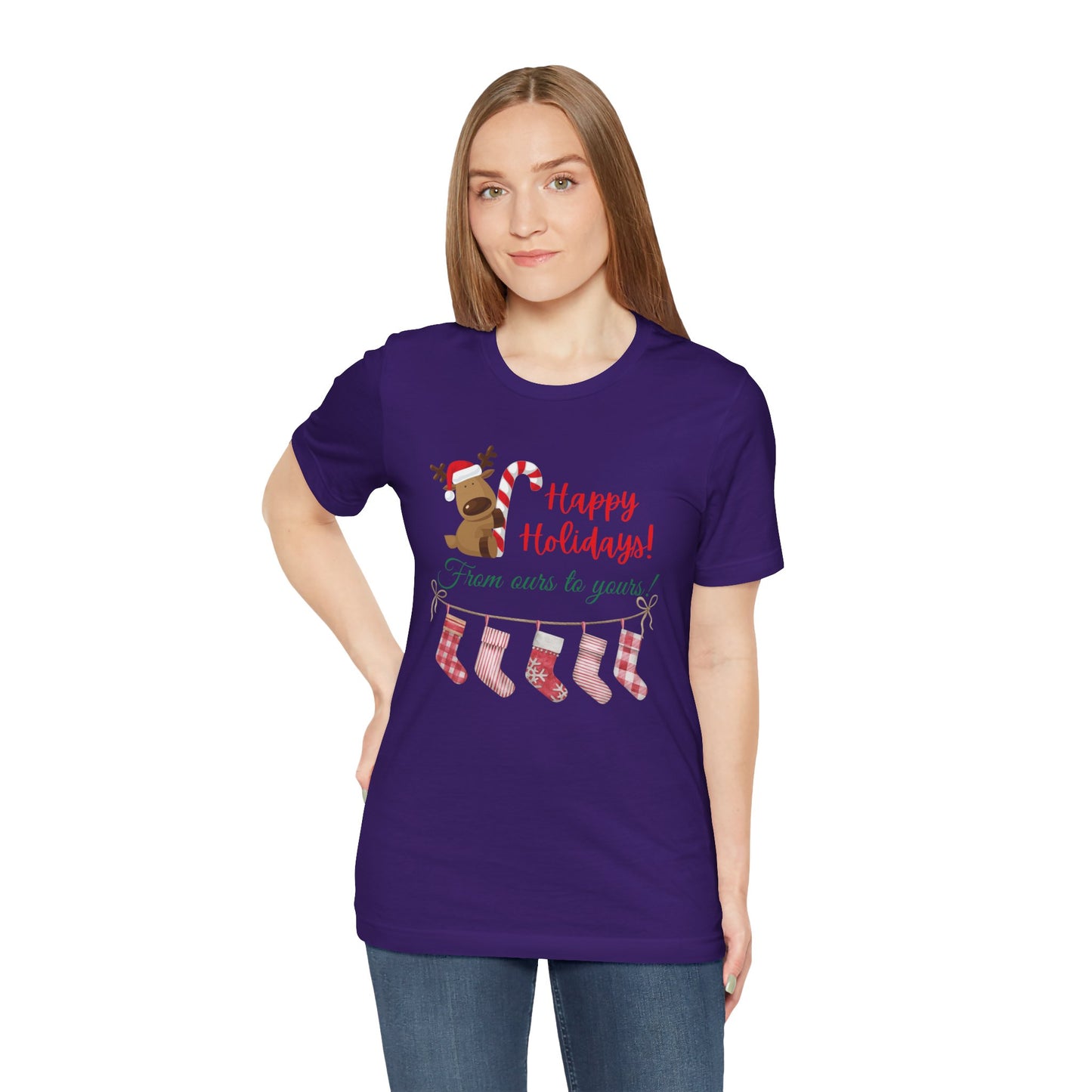 Unisex Jersey Short Sleeve Happy Holidays From Ours To Yours T-Shirt