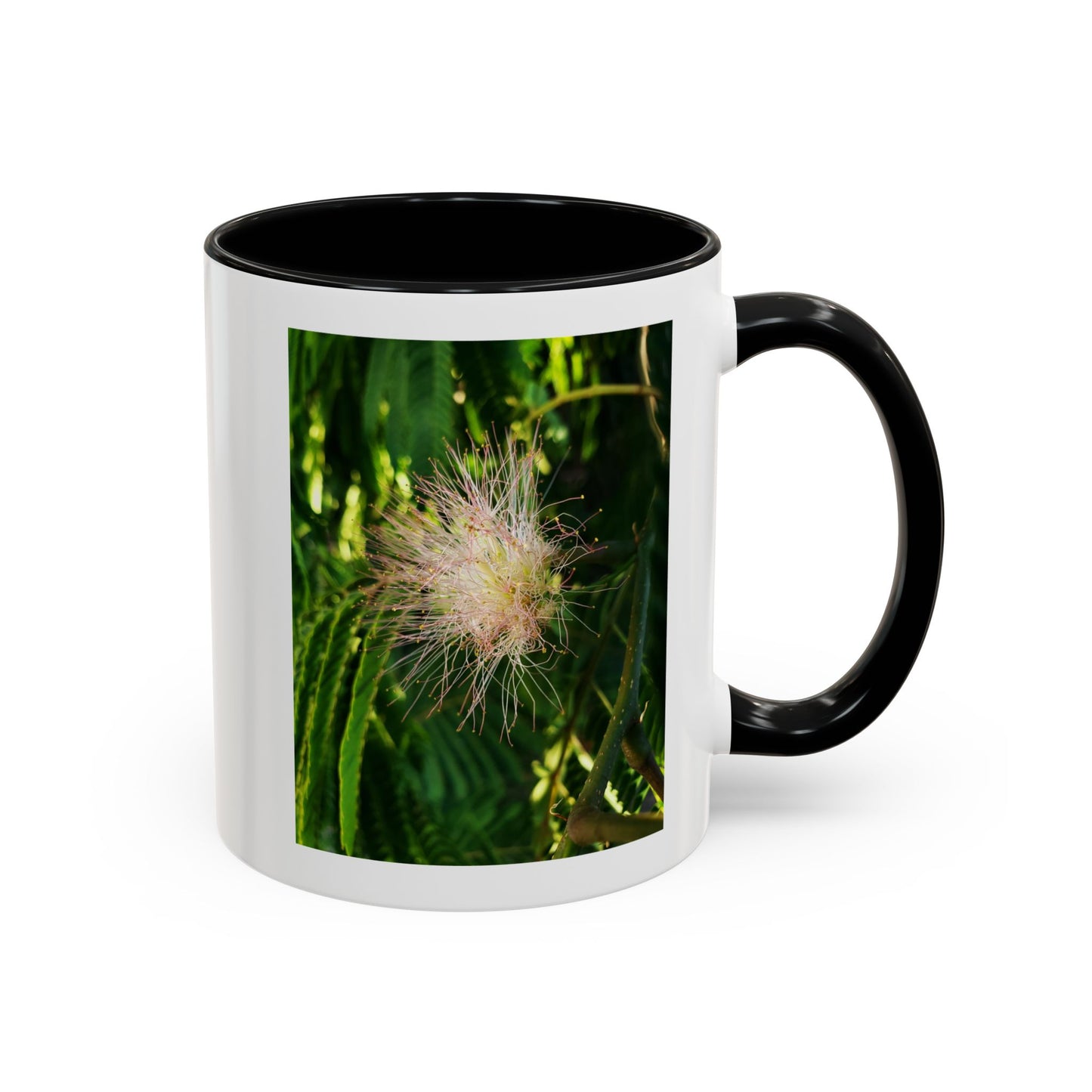 11oz Garden Themed Silk Blossom Plant Foliage Two Tone Coffee Mug