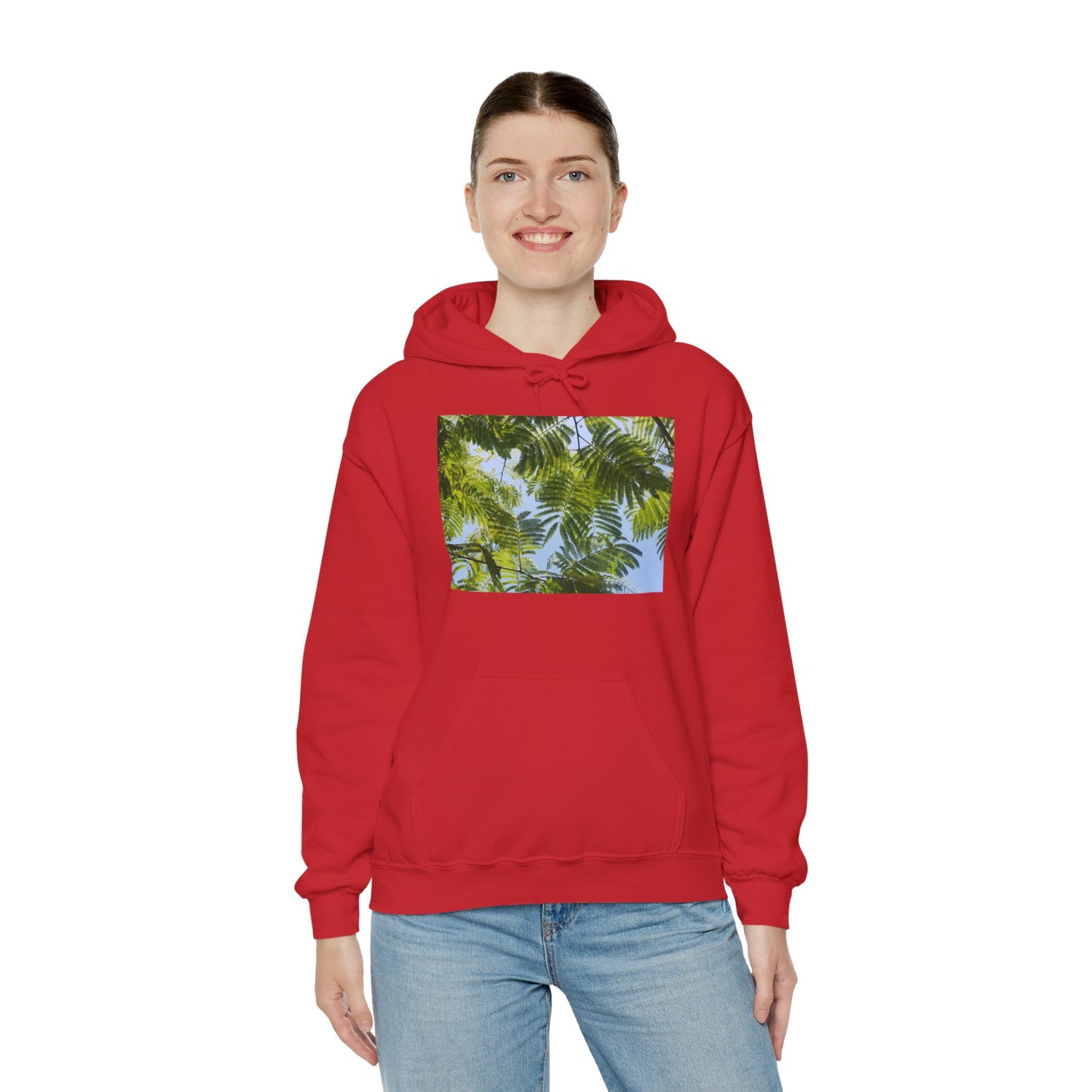 Unisex Heavy Blend™ Original Print Silk Canopy Crewneck Hooded Sweatshirt