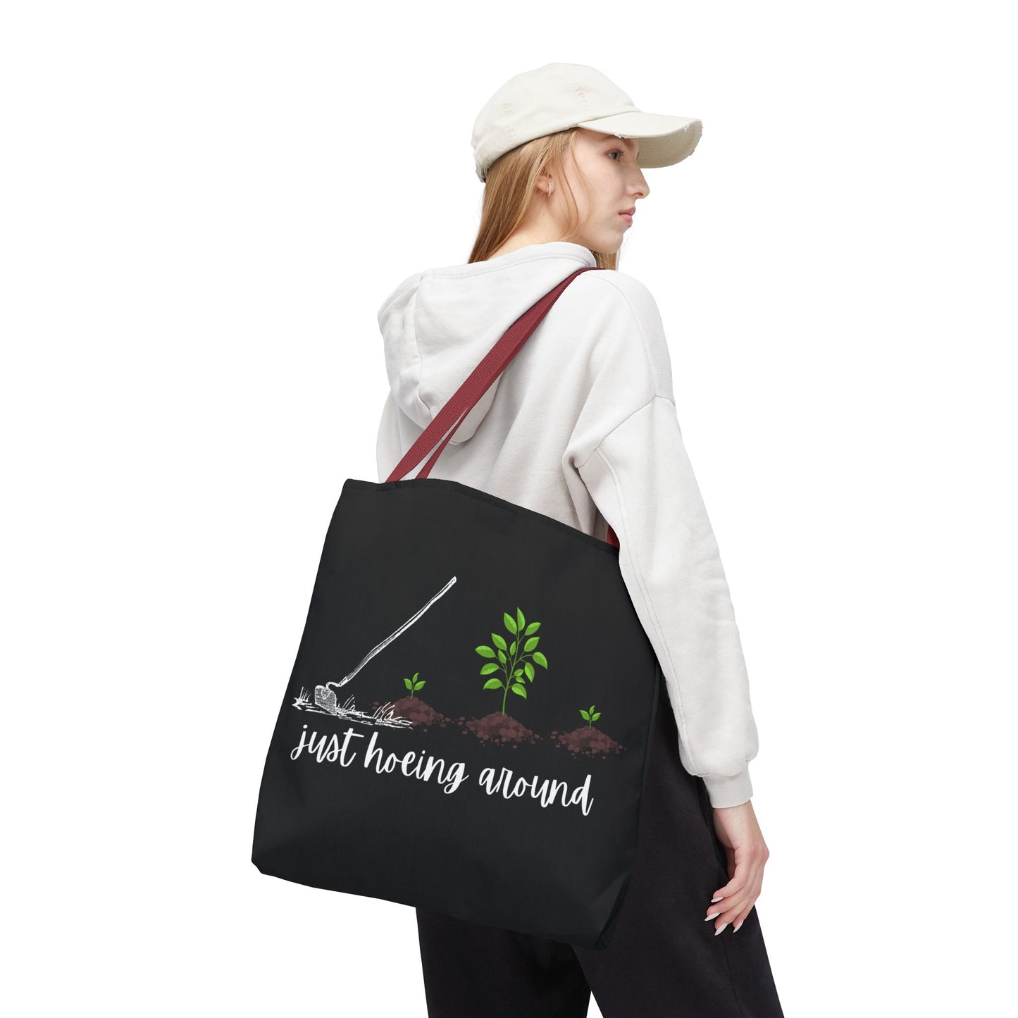 Unisex Just Hoeing Around Gardening Themed All Over Print Tote Bag
