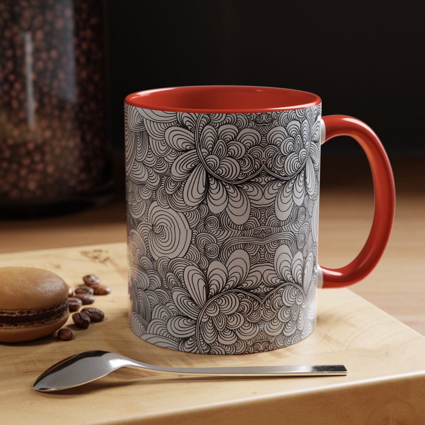 11oz/15oz Original Line Art Coffee Mug - Apricots Noir Mirage