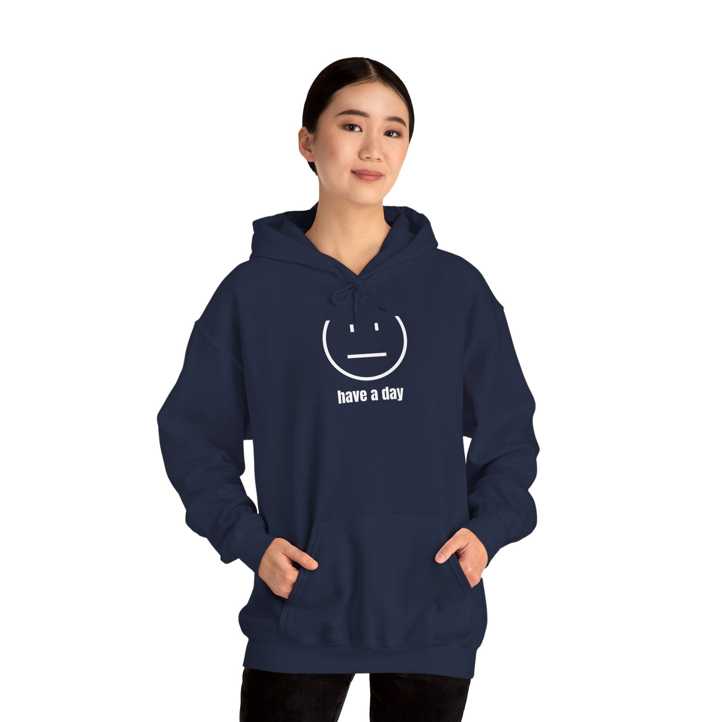 Unisex Heavy Blend™ Straight Face Have A Day Hooded Sweatshirt