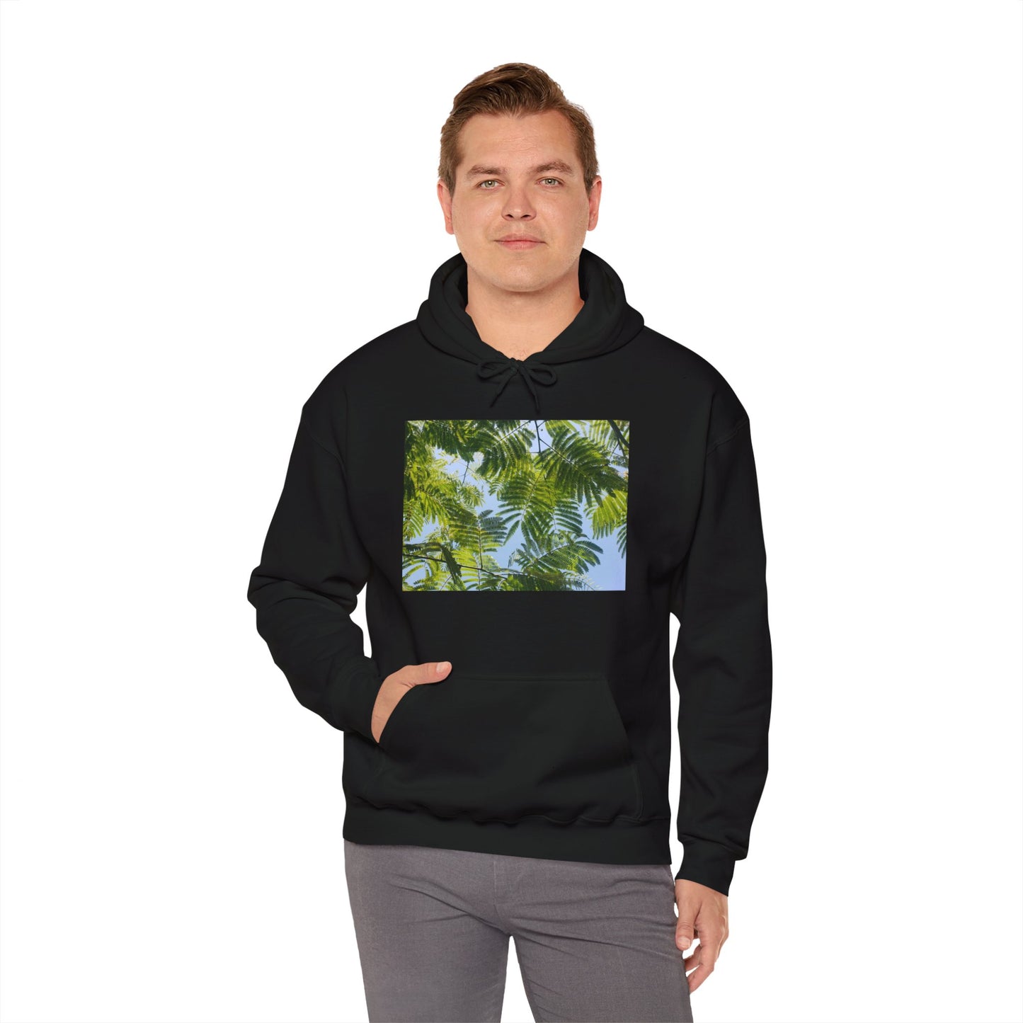 Unisex Heavy Blend™ Original Print Silk Canopy Crewneck Hooded Sweatshirt