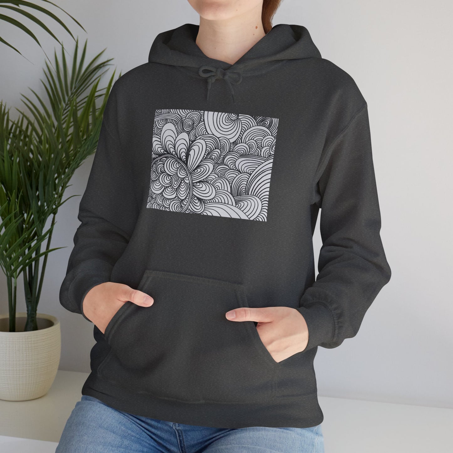 Unisex Heavy Blend™ Original Art Hooded Sweatshirt - Apricots Noir Mirage